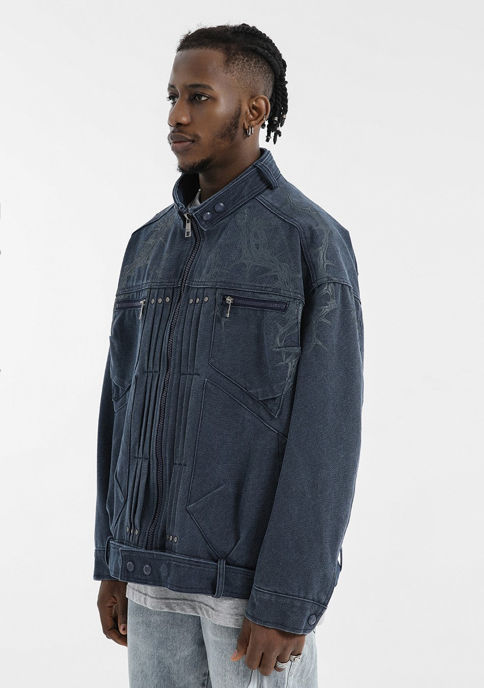 JHYQ Heavyweight Jacket with Embossed Thorn Design