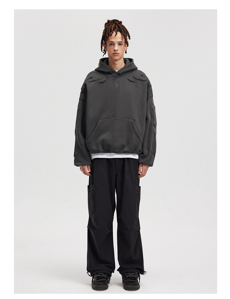 Embroidered Skeleton Hoodie Without Bones