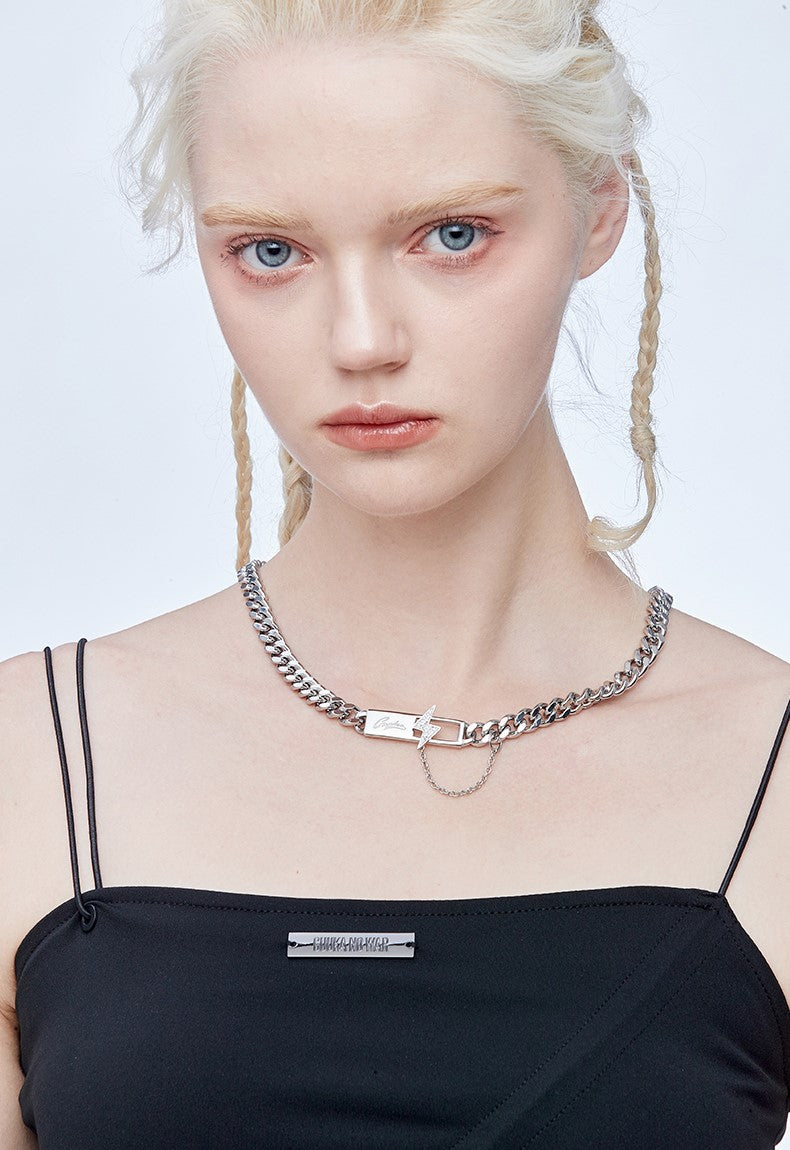 GUUKA 'Lightning Bar' Double Chain Necklace