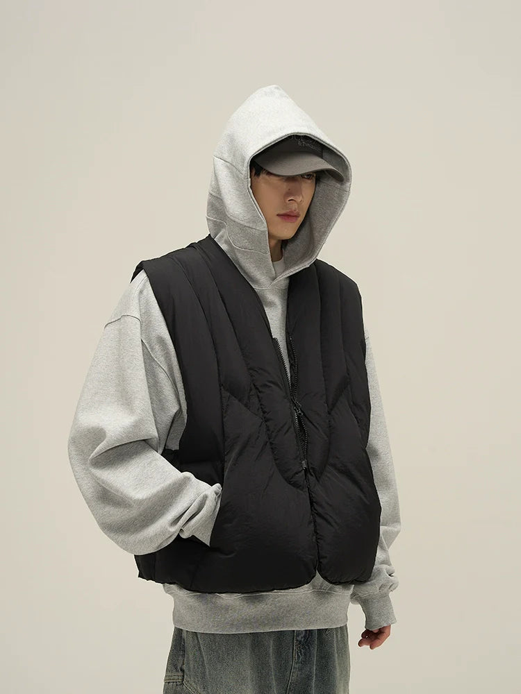 Quilted Panel Puffer Vest