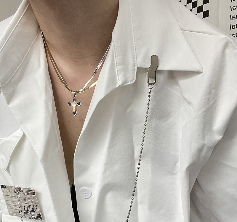 HEIMA Dual-Color Cross Necklace