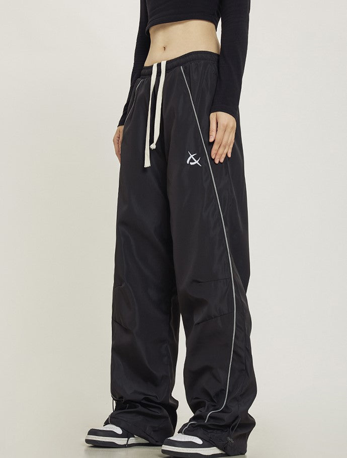 CTB Relaxed Fit Wide-Leg Track Pants