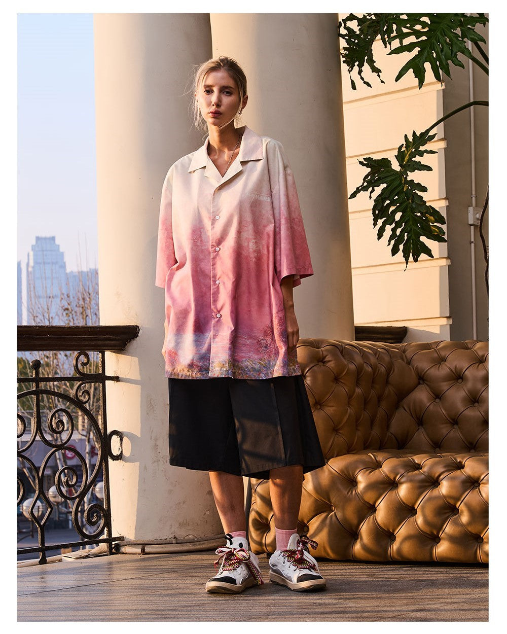 Vivid Sunset Button-Up: HARSH & CRUEL Collection