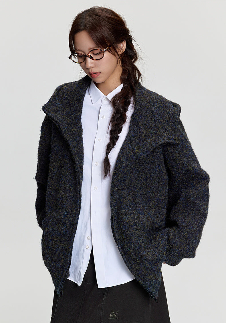 RAPPEYE Double-Zip Hooded Mohair Sweater