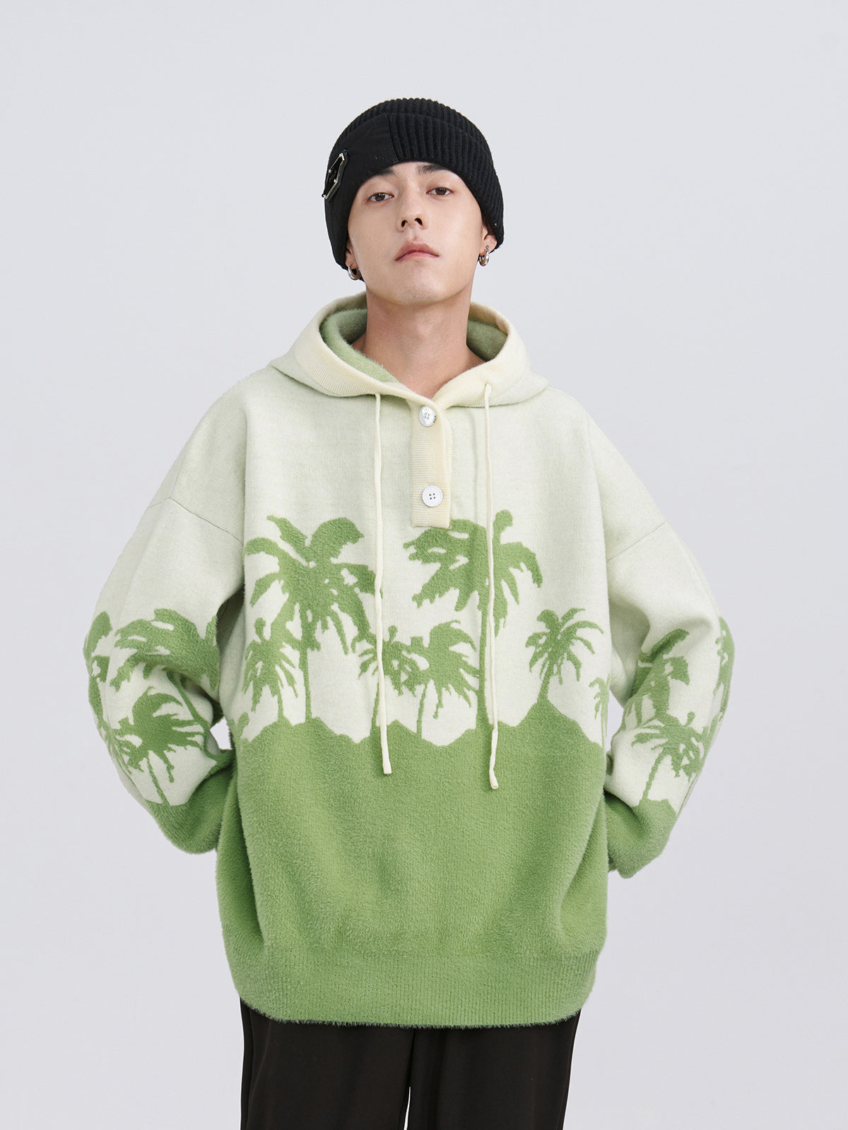PCLP 'King Palm' Knitted Hoodie