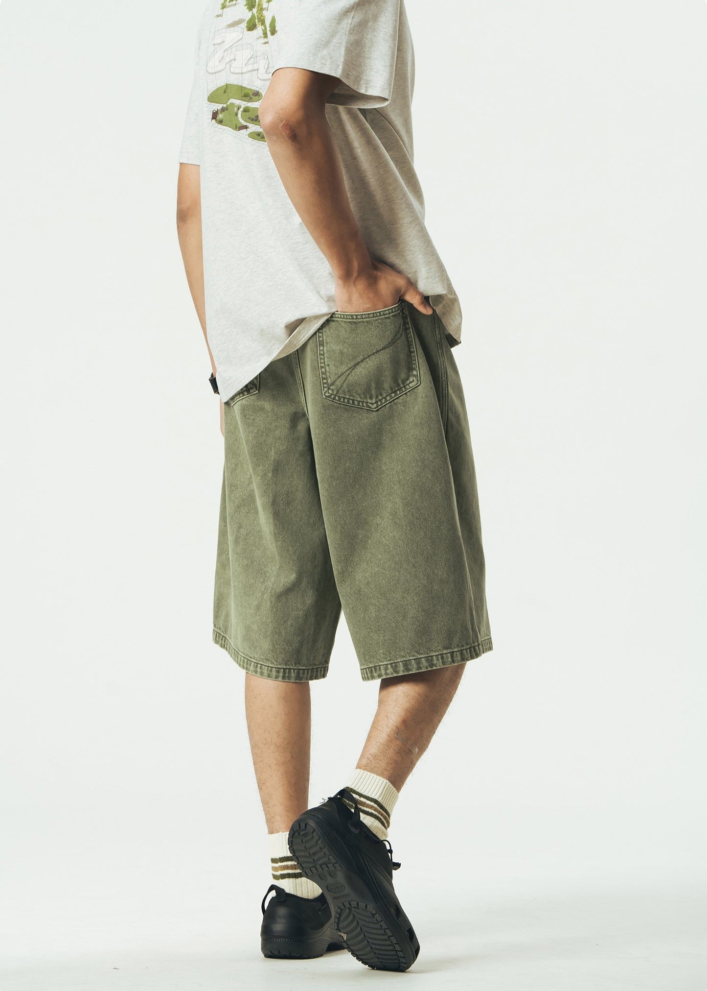 714street Japanese Distressed Denim Shorts