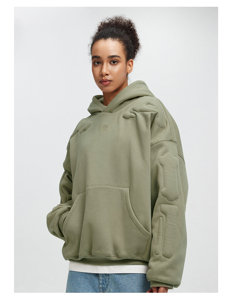 Embroidered Skeleton Hoodie Without Bones