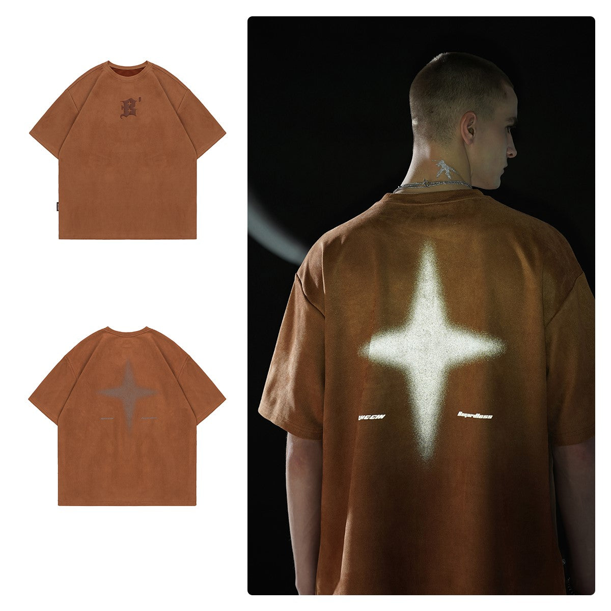 BJHG 3M Reflective Star Spike T-Shirt