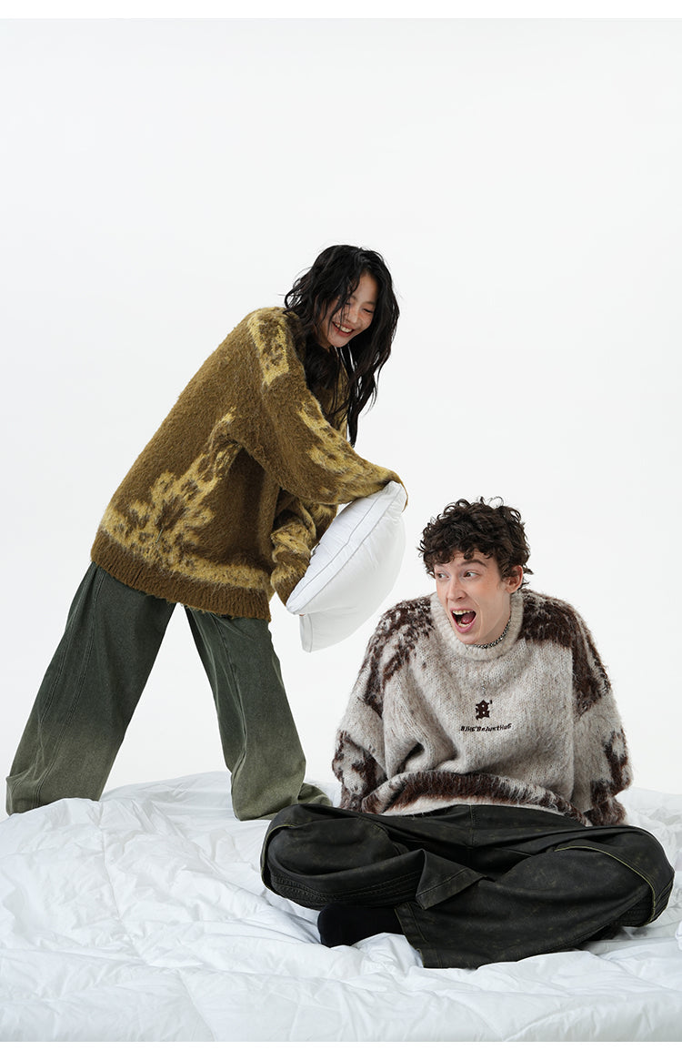 BJHG Textured Jacquard Knit Sweater