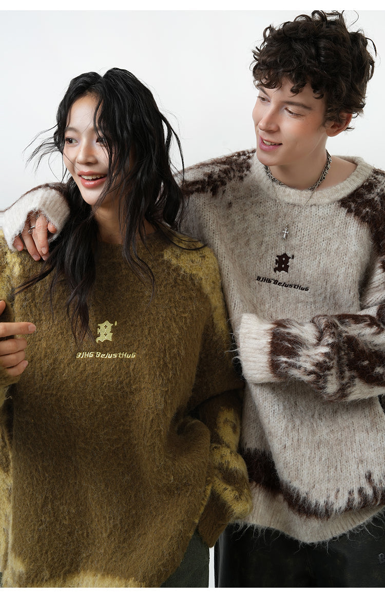 BJHG Textured Jacquard Knit Sweater