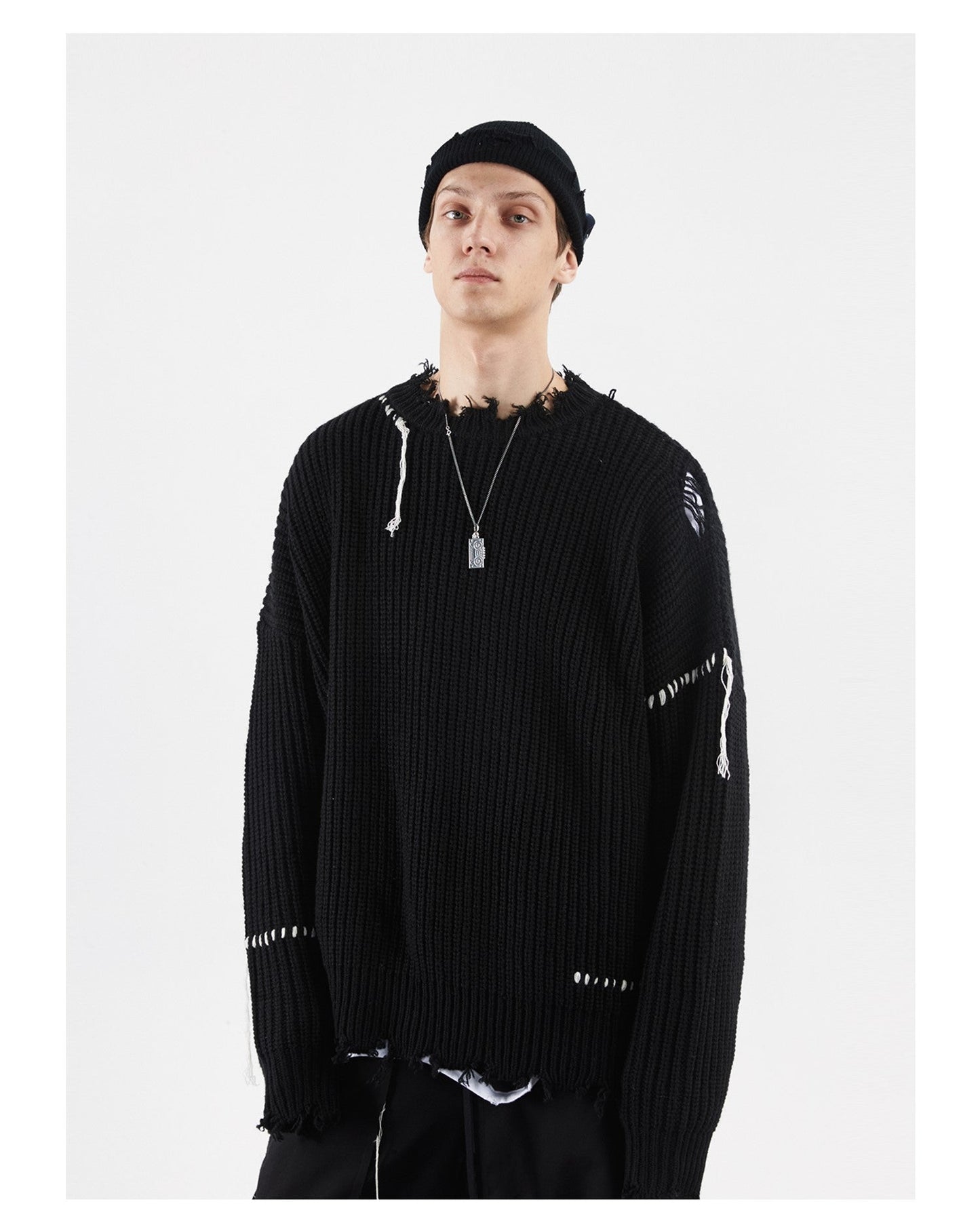 PCLP 'Lost Inside' Vintage-Inspired Distressed Knit Sweater