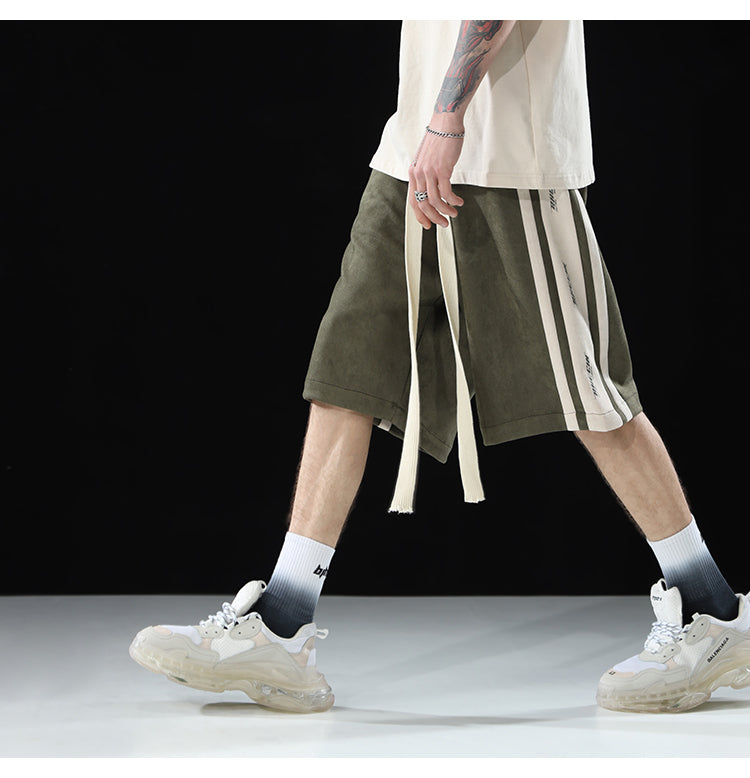 BJHG Velour Wide-Leg Lounge Shorts