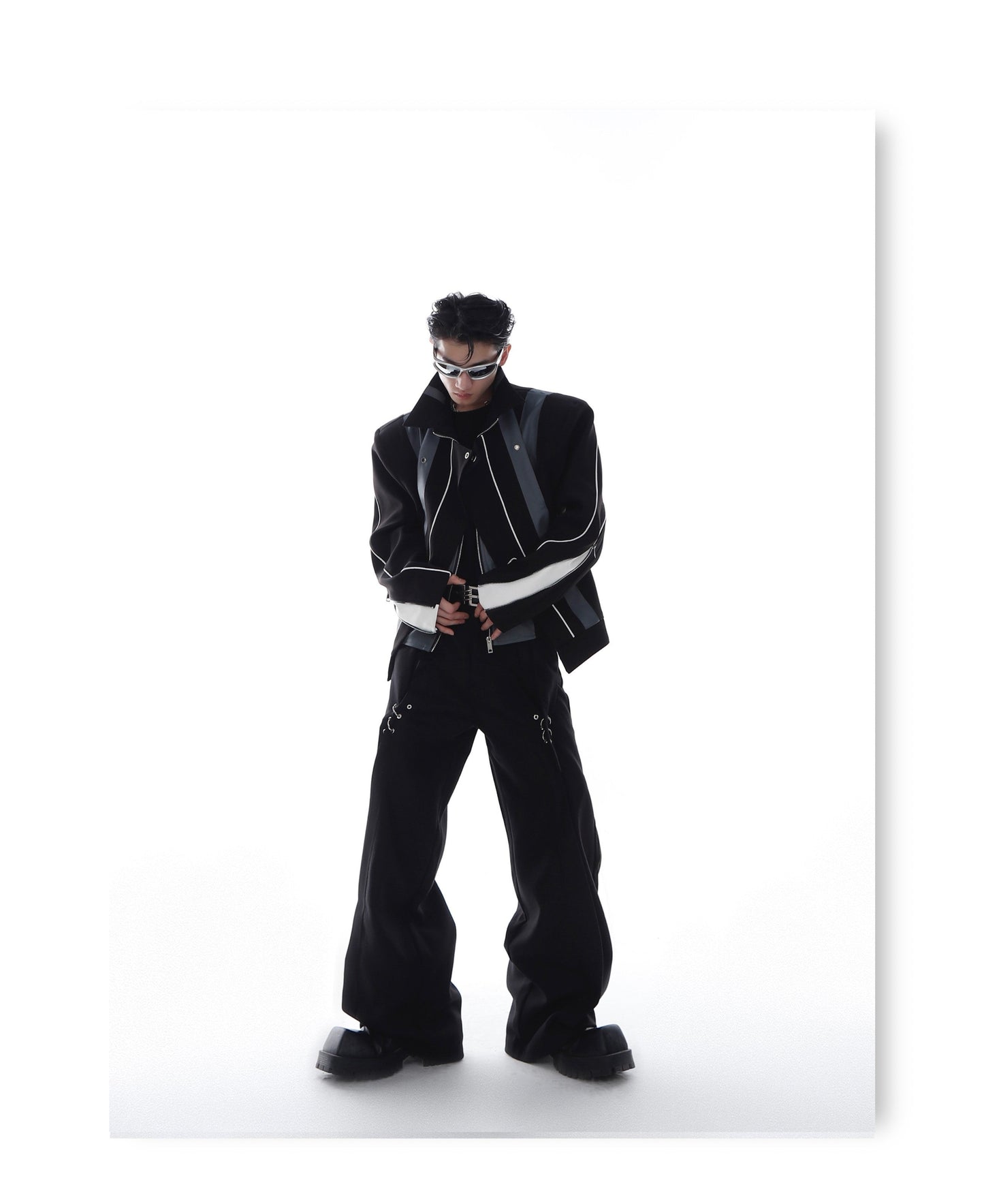 CulturE Contrast-Panel Biker Jacket