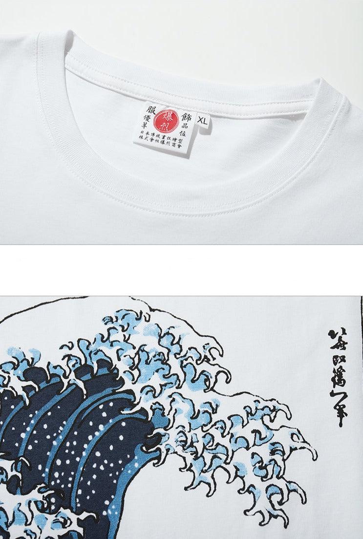 Stylish Great Wave Fitted T-Shirt