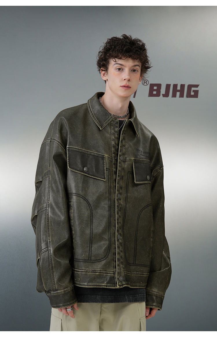 BJHG Classic Retro Motorcycle Jacket