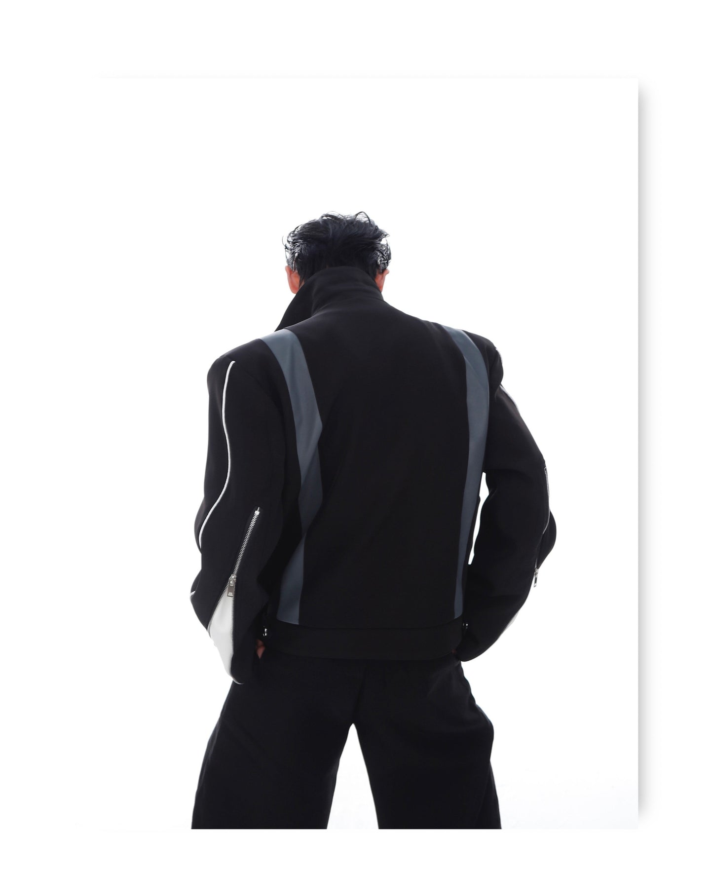 CulturE Contrast-Panel Biker Jacket