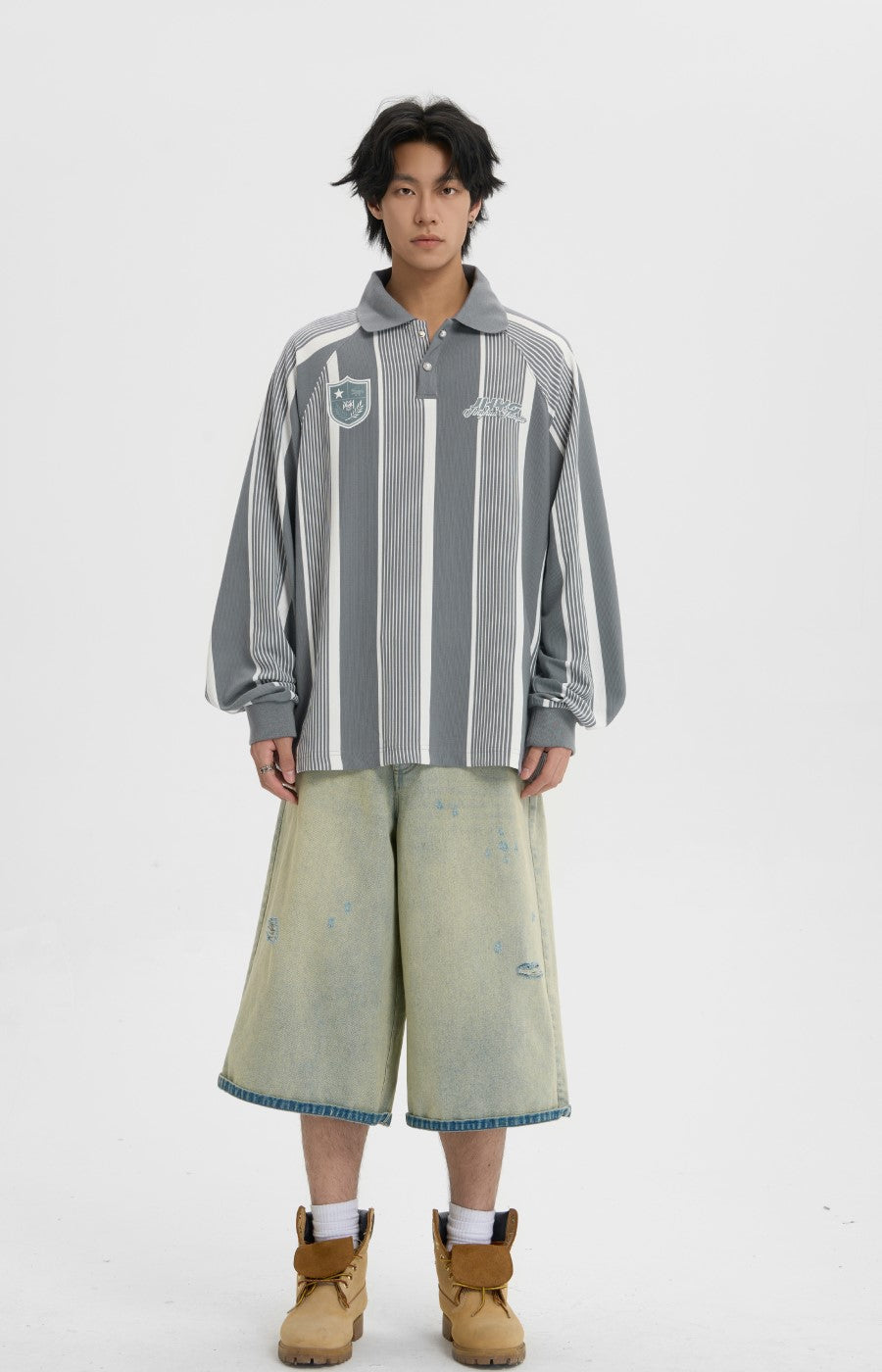 JHYQ Light Wash Capri Denim Shorts