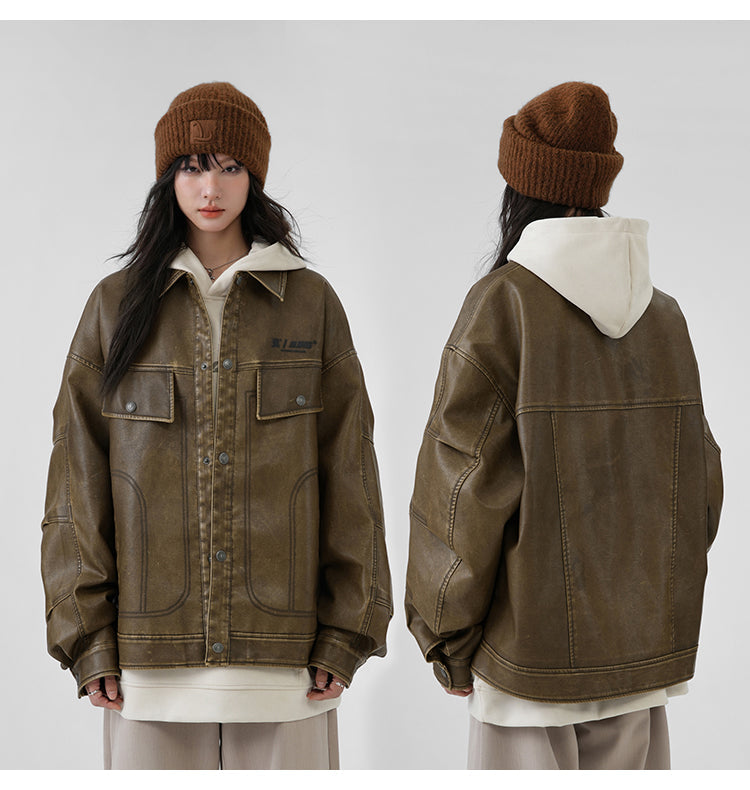 BJHG Classic Retro Motorcycle Jacket