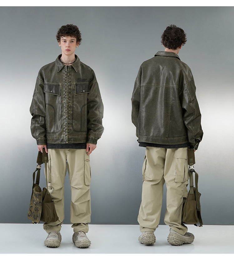 BJHG Classic Retro Motorcycle Jacket