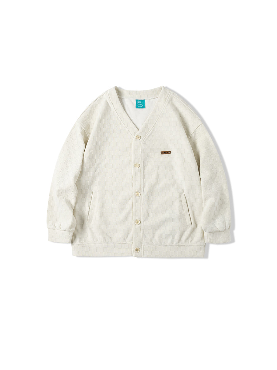 Textured Check Knit Cardigan by INRM