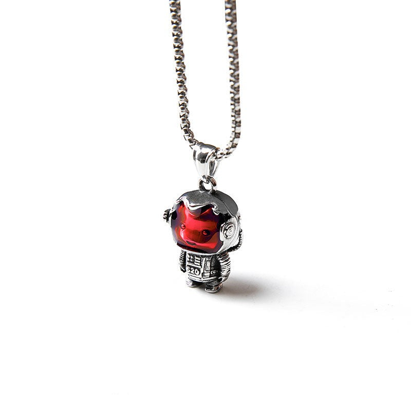 Astrobear Titanium Steel Pendant Necklace for Men and Women
