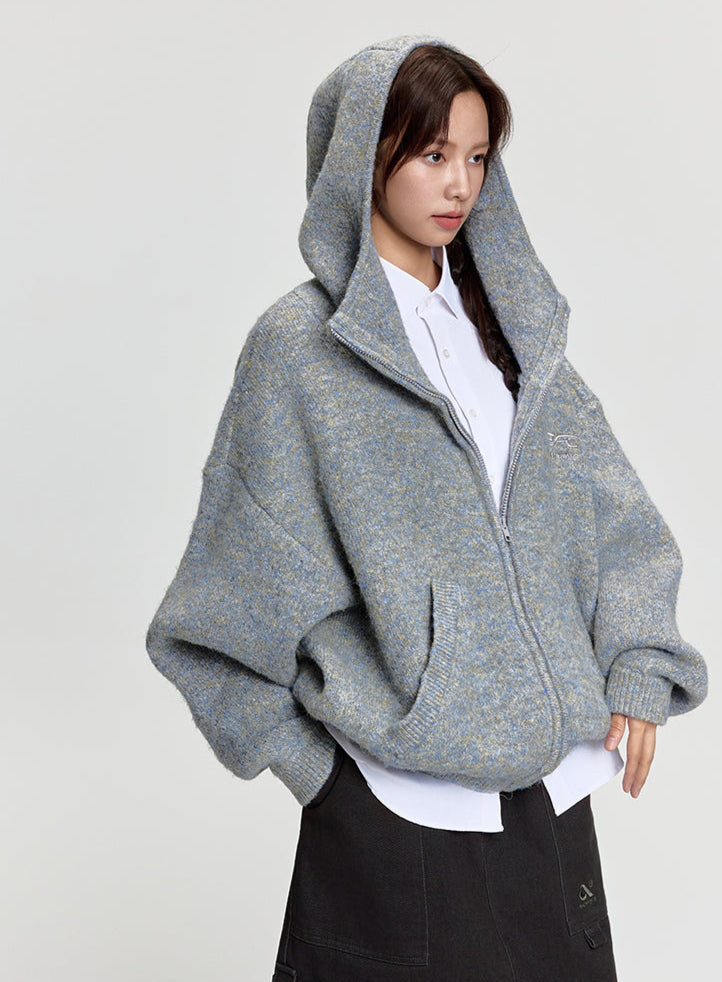RAPPEYE Double-Zip Hooded Mohair Sweater