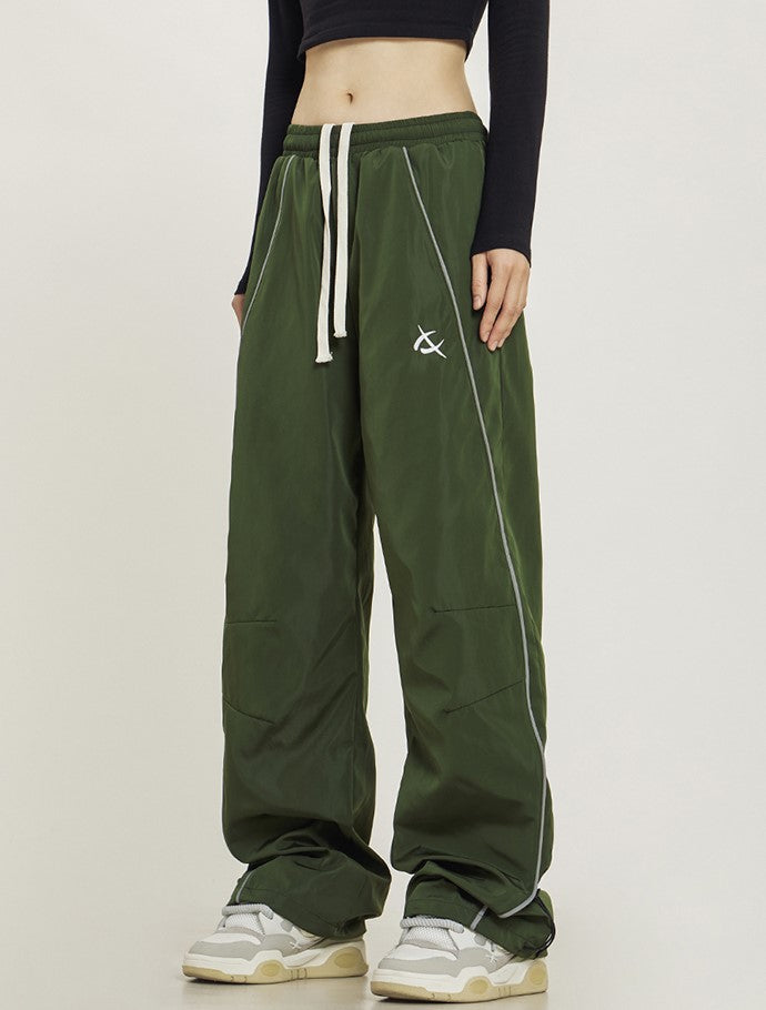 CTB Relaxed Fit Wide-Leg Track Pants