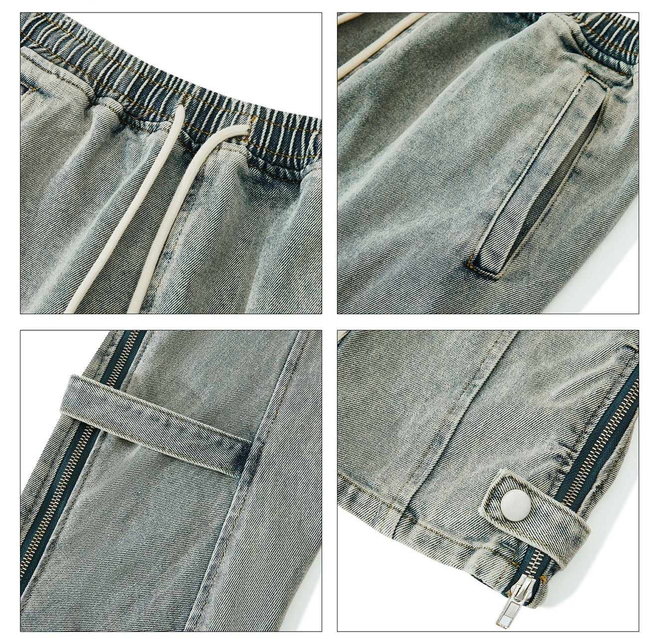 MaxDstr Dual-Slit Zipper Trousers