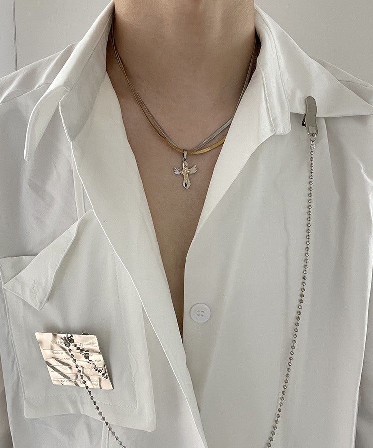 HEIMA Dual-Color Cross Necklace