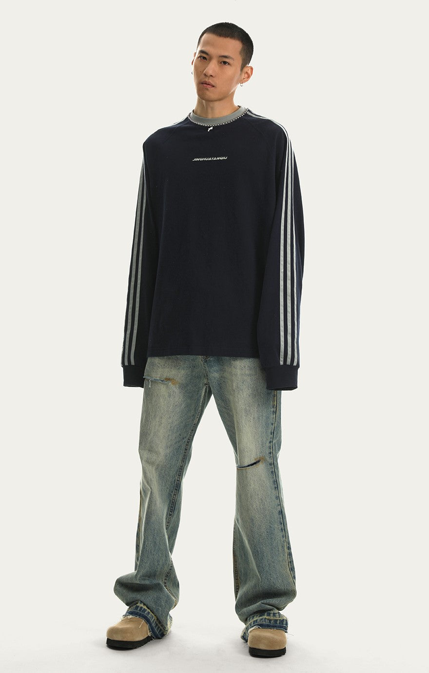 JHYQ Long Sleeve Silver Beaded Cross Top