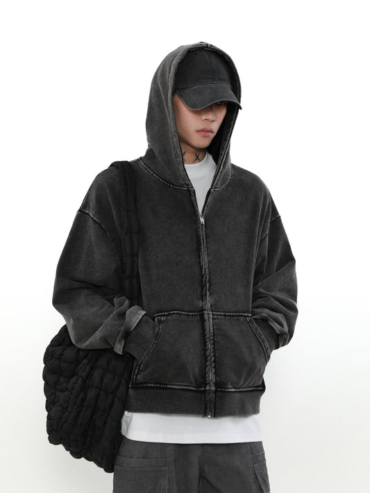 MRNEARLY Vintage Washed Heavyweight Zip Jacket