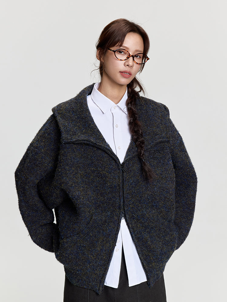 RAPPEYE Double-Zip Hooded Mohair Sweater