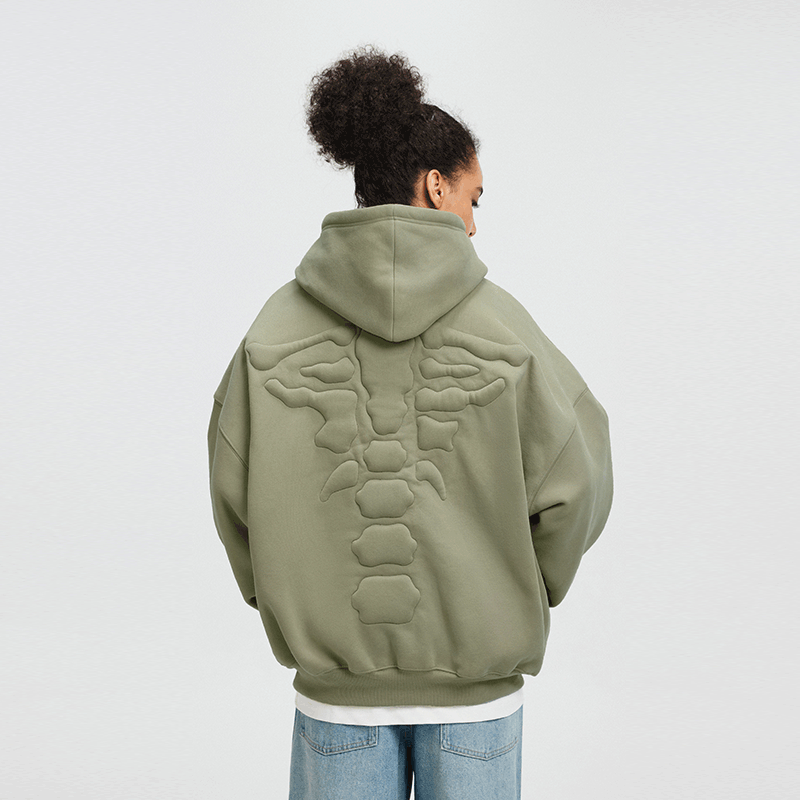 Embroidered Skeleton Hoodie Without Bones