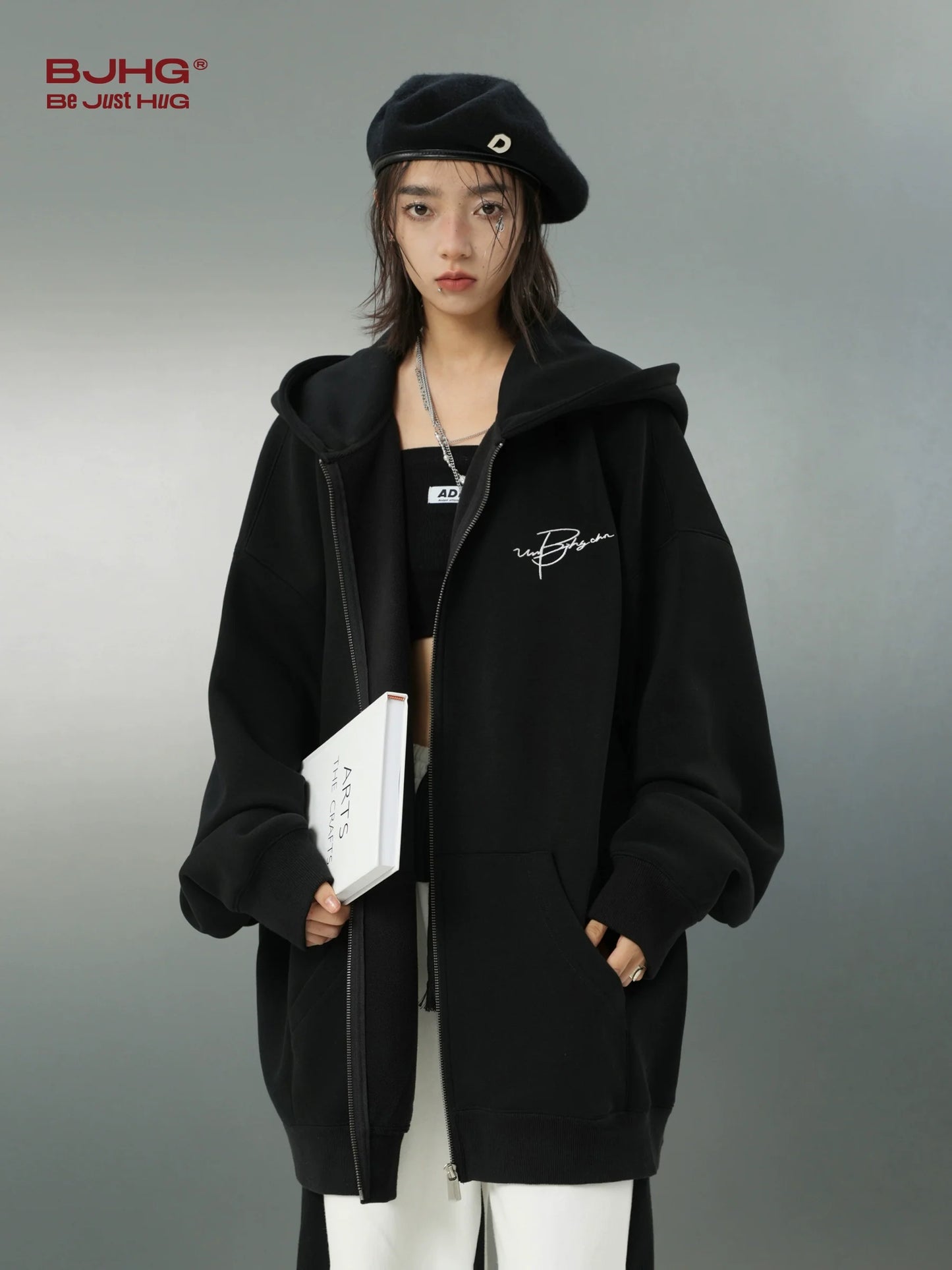 BJHG Logo Hoodie with Script Design