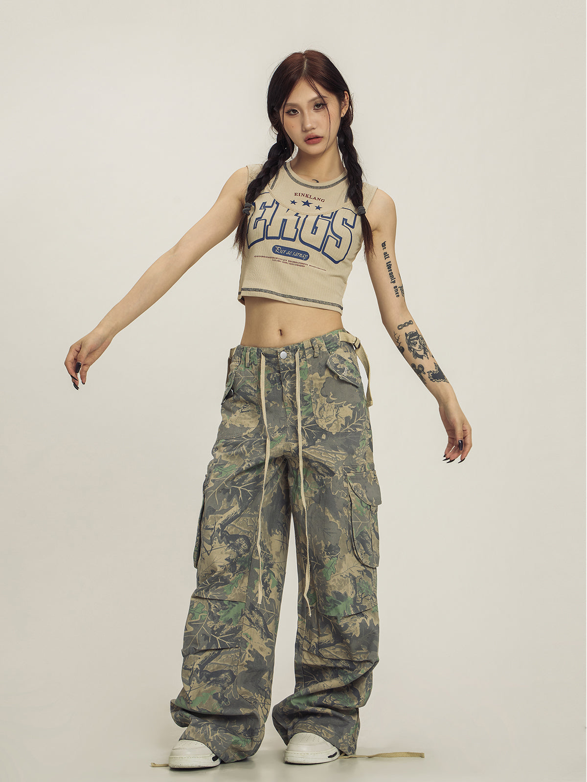 CTB Colorful Fern Print Trousers