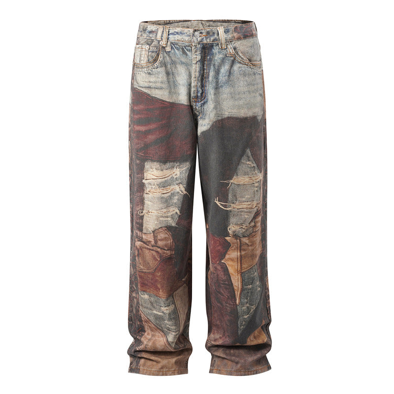 HJK Exclusive 'Abstract' Distressed Deconstructed Jeans