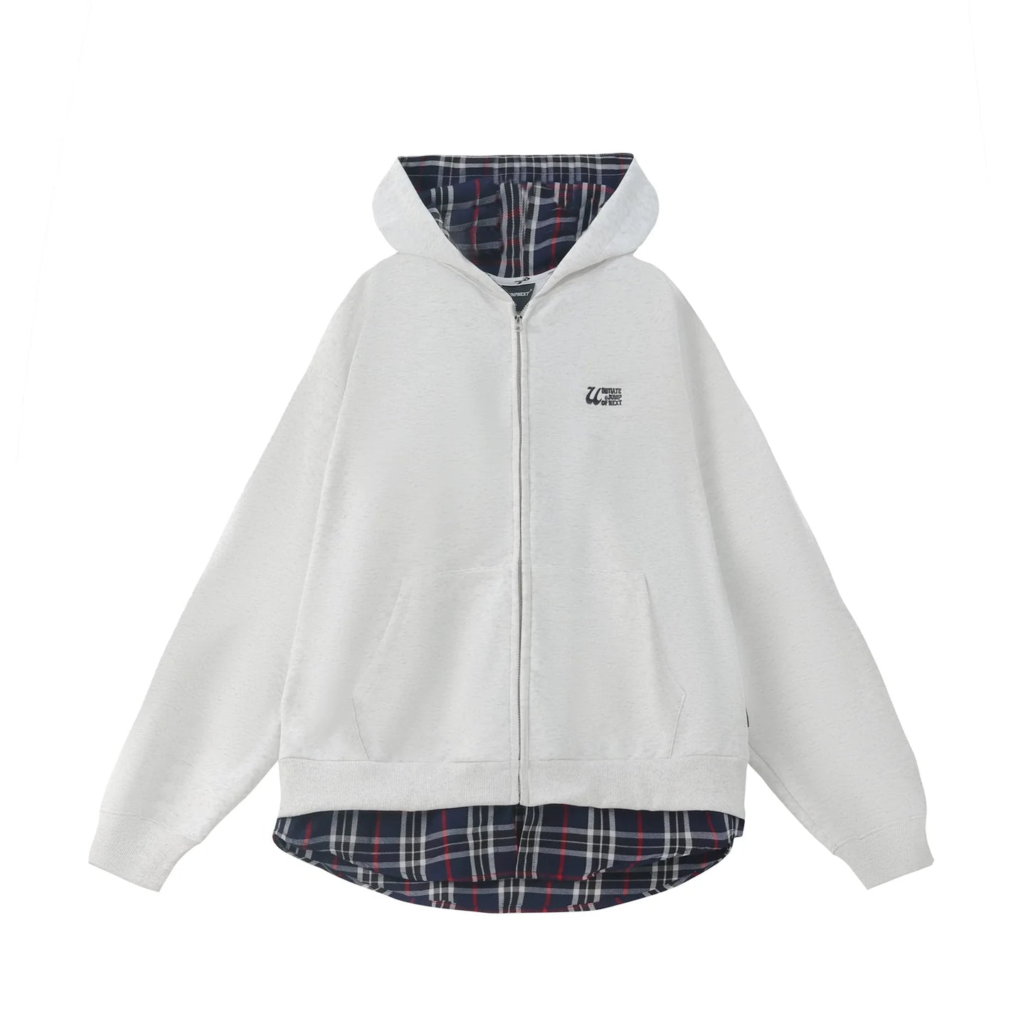 JUMPNEXT Plaid Layered Zip Jacket with Lining