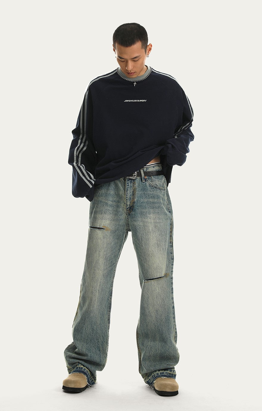 JHYQ Long Sleeve Silver Beaded Cross Top