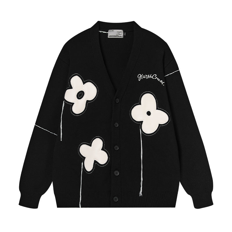 Solitary Flower Tassel Knit Cardigan by HARSH and CRUEL