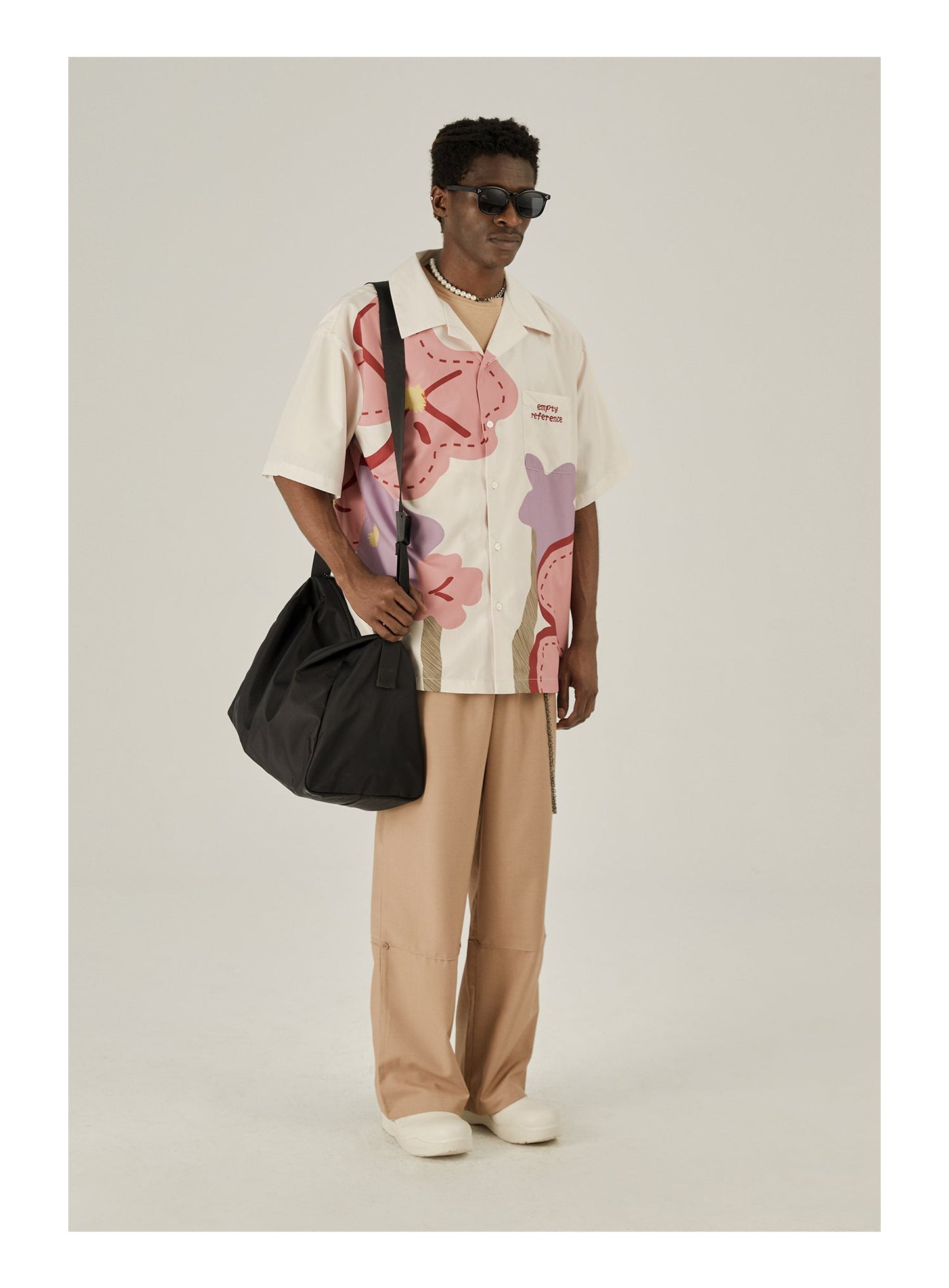 Loose Floral Print Button-Up Shirt - EMPTY REFERENCE