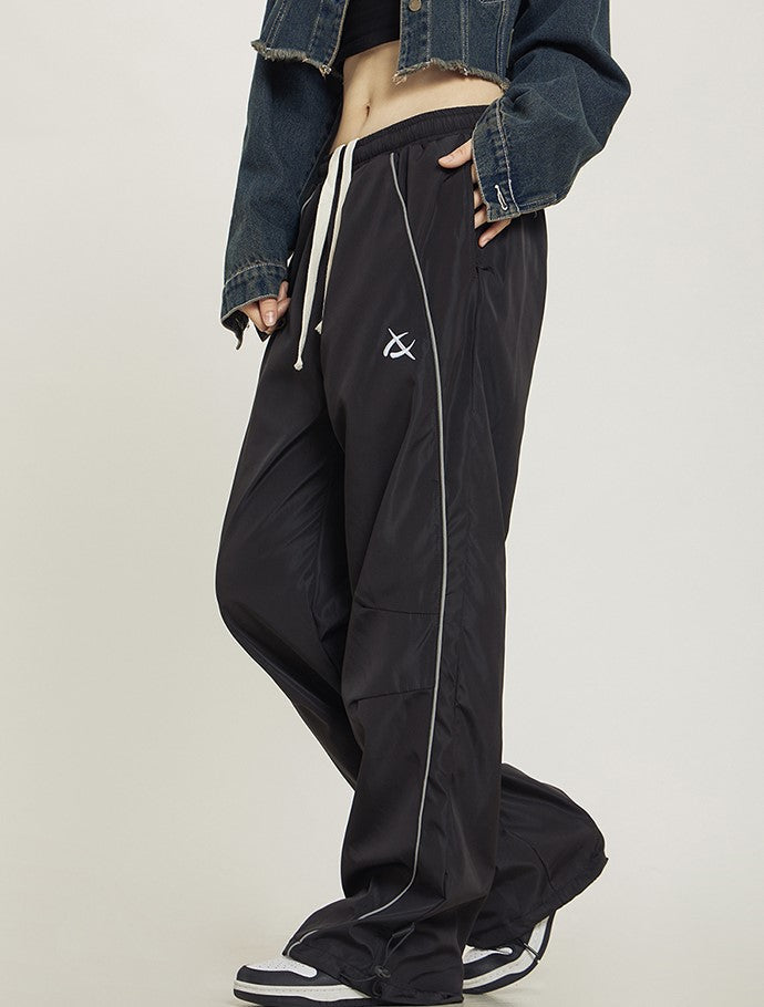 CTB Relaxed Fit Wide-Leg Track Pants