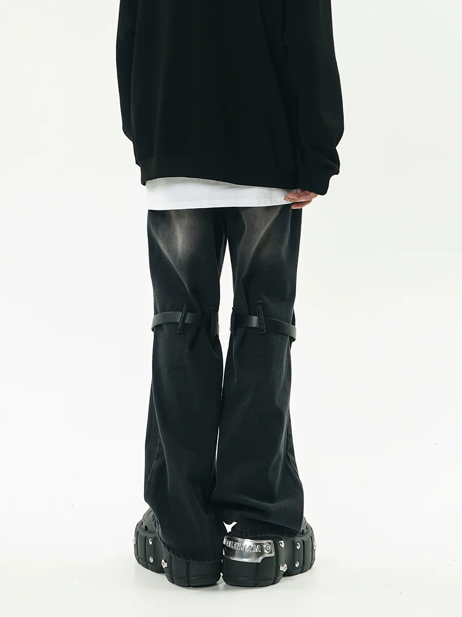 GCINIM Distressed Buckle-Knee Denim