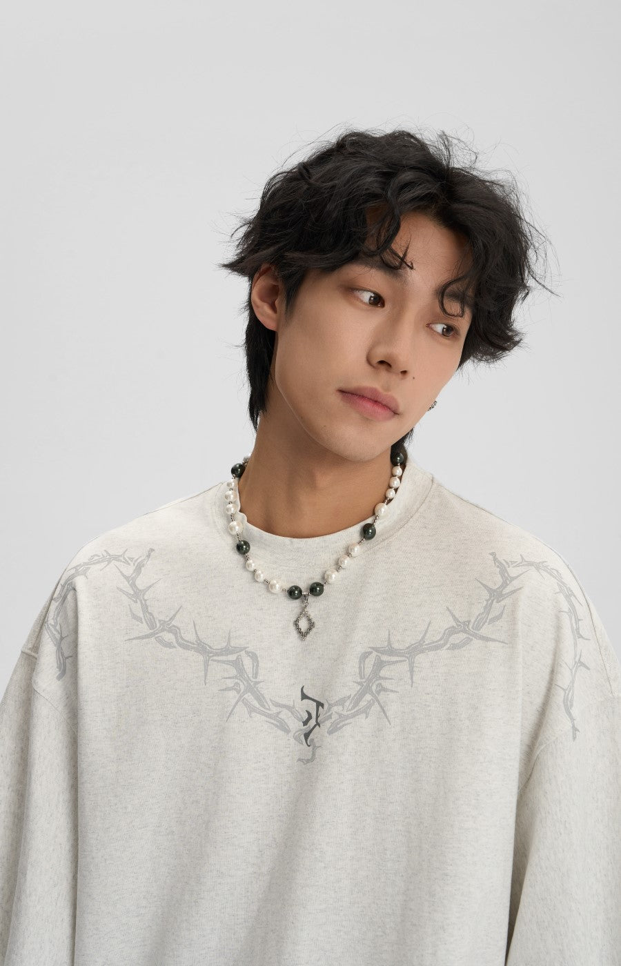 JHYQ Thorn Design Collar T-Shirt