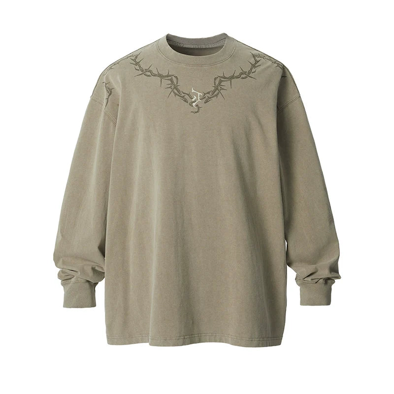 JHYQ Distressed Long Sleeve with Torn Collar