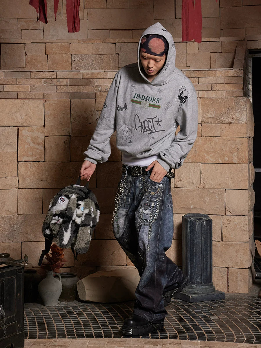 DND4DES Camouflage Rabbit Fur Backpack