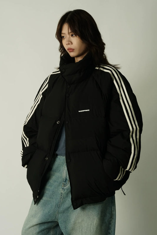MASONPRINCE Striped Puffer Coat