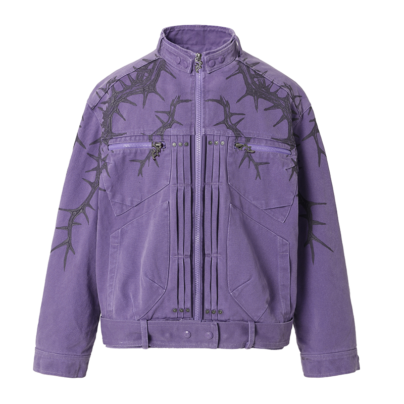 JHYQ Heavyweight Jacket with Embossed Thorn Design
