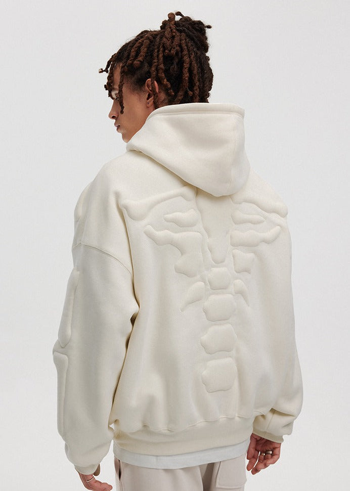 Embroidered Skeleton Hoodie Without Bones