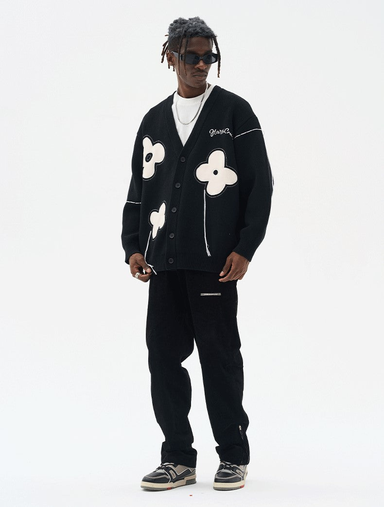 Solitary Flower Tassel Knit Cardigan by HARSH and CRUEL