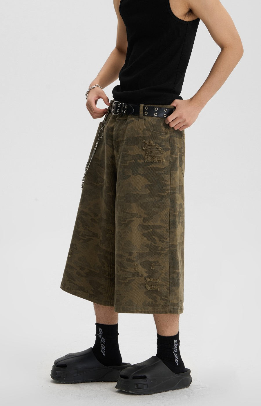 JHYQ Camouflage Capri Cut-Off Shorts